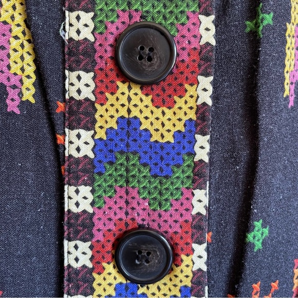 Farm Rio Macaw Night Linen-Blend Mini Dress Pockets Linen Viscose Size XS - Picture 15 of 15